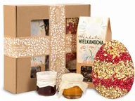 Zestawy upominkowe - Zestaw prezentowy na Wielkanoc słodycze, miód upominek. Pudełko prezentowe - miniaturka - grafika 1
