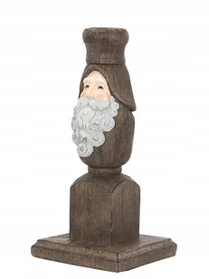 ŚWIECZNIK MIKOŁAJ drewniany świąteczny wys. 20cm - Świeczniki - miniaturka - grafika 1