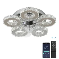 Wentylatory sufitowe - Wentylator sufitowy Crystal, oświetlenie LED, pilot zdalnego sterowania, czarny - miniaturka - grafika 1