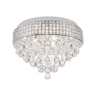 Zuma Line Glamour LAMPA szklana CAPRI 19027-M sufitowa OPRAWA okrągły PLAFON z kryształkami srebrny przezroczysty 19027-M - Lampy sufitowe - miniaturka - grafika 1
