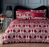 Pościel - Tivolyo Pościel żakardowa Berta Bordo - miniaturka - grafika 1