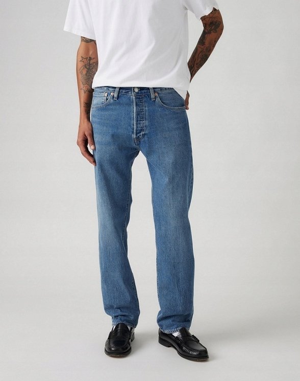 LEVIS JEANSY MĘSKIE PROSTE NIEBIESKIE Z PRZETARCIAMI 33/30 16EA