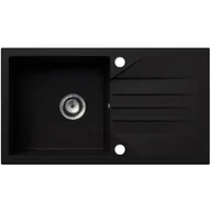 Zlewozmywaki - EOS Zlewozmywak granitowy EVINION czarny brokat złoty (z ociekaczem) - miniaturka - grafika 1