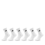 Skarpetki męskie - Skarpety wysokie unisex adidas Cushioned Sportswear Crew Socks 6 Pairs HT3453 Biały - miniaturka - grafika 1