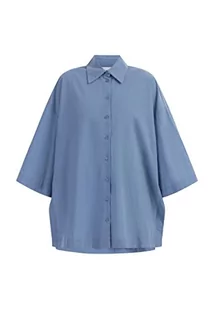 RISA Damska koszula oversize teylon 25326388, niebieska, L, niebieski, L - Koszule damskie - miniaturka - grafika 1