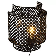 Lampy stojące - Lampa stołowa boho LIBY, klosz bambus, 28 cm - miniaturka - grafika 1