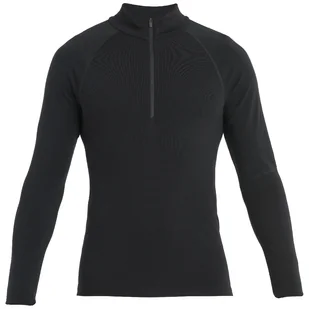 Męska koszulka Icebreaker M 300 MerinoFine Polar LS Half Zip Rozmiar: XL / Kolor: czarny - Koszulki sportowe męskie - miniaturka - grafika 1
