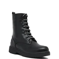 Botki damskie - Patrizia Pepe Botki z dodatkiem skóry - miniaturka - grafika 1