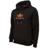 Odzież taktyczna i umundurowanie - Bluza z kapturem Alpha Industries Basic Rubber 178312RB 03 - Czarna M - miniaturka - grafika 1