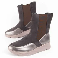 Botki damskie - Montevita Buty Klinowe Calig2 Szary - miniaturka - grafika 1