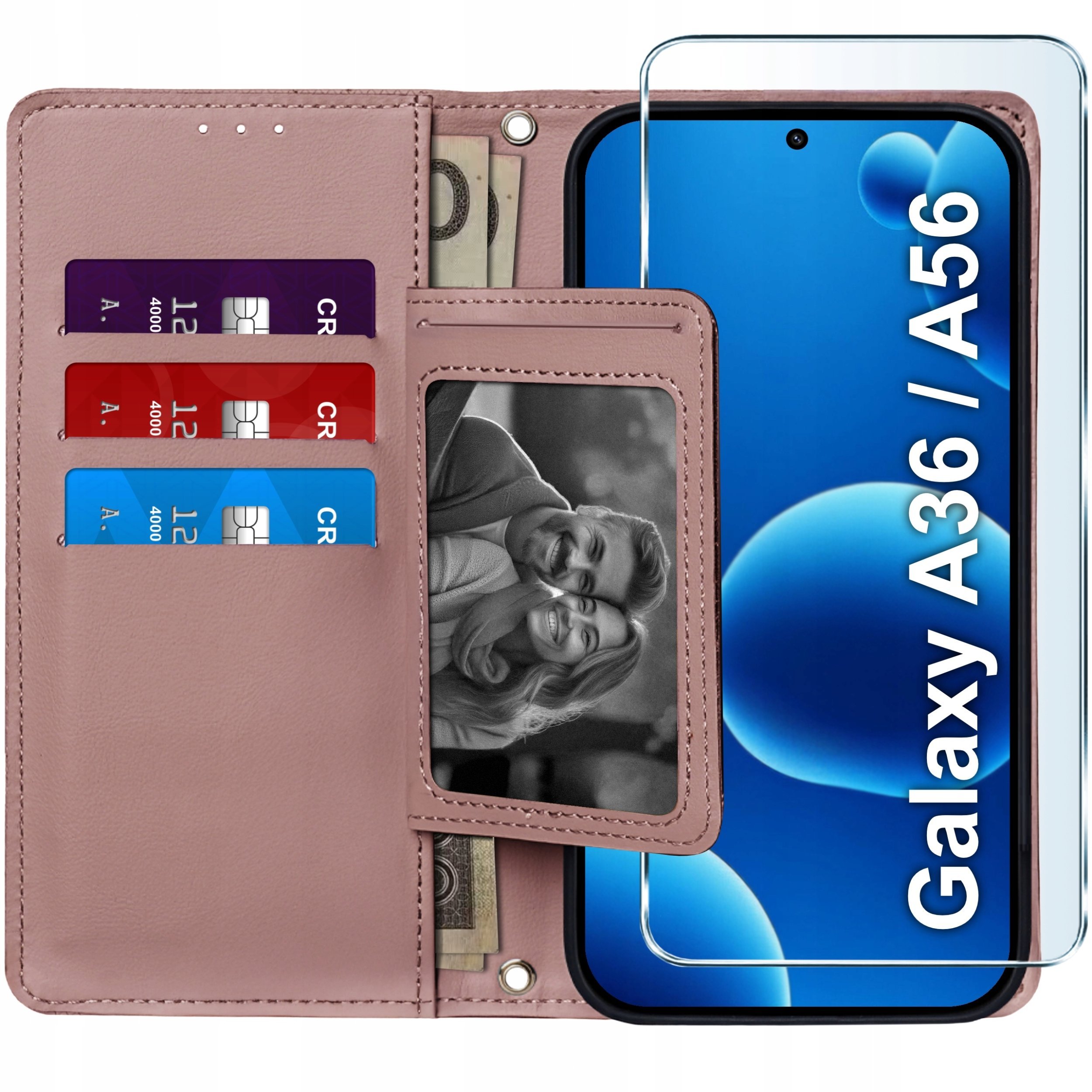ETUI z klapką do Samsung A36 5G A56 5G Zamykane Magnetyczne + SZKŁO 9H