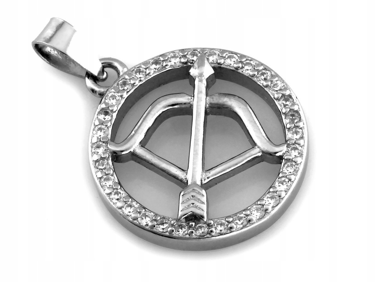 Zawieszka z cyrkoniami 925 Znak Zodiaku Strzelec Srebro rodowane waga 1.86g