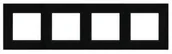 Klawisze i ramki - Ospel ARIA Ramka poczwórna czarne szkło ARIA R-4UGC/32/25 - miniaturka - grafika 1