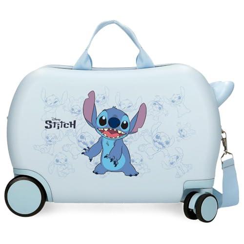 Joumma Disney Happy Stitch Walizka dziecięca Niebieski 45x31x20 cms Sztywny ABS 24,6L 1,8 kg 2 Koła Bagaż Ręczny, niebieski, walizka dziecięca