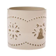 Świeczniki - Kominek świecznik kremowy do domu ceramika świeca - miniaturka - grafika 1