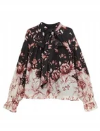 Bluzki damskie - Karen Millen Plus Size Bluzka Wielokolorowa z Paskiem z Jedwabiem 48 B1c - miniaturka - grafika 1