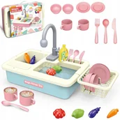 Zabawy w naśladowanie dorosłych - 2 x Zlewozmywak Zabawkowy dla dzieci Elektryczny zlew z obiegiem wody MATAD - miniaturka - grafika 1