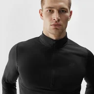 Koszulki sportowe męskie - Męski longsleeve termoaktywny 4F 4FAW23UBRUM035 - czarny - miniaturka - grafika 1