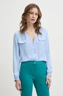 Koszule damskie - Morgan koszula CIBILE damska kolor niebieski regular z kołnierzykiem klasycznym CIBILE - miniaturka - grafika 1