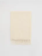 Czapki damskie - Reserved - Gładki szal z frędzlami - złamana biel - miniaturka - grafika 1