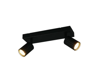 SOKA 867700232 listwa ze spotami czarne ryflowane tuby 2xGU10 - Lampy ścienne - miniaturka - grafika 1