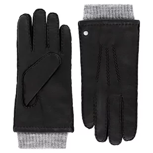 Roeckl Metz Rękawiczki skórzane, Black/Grey, 9 męskie, czarny/szary, 9 - Rękawiczki - miniaturka - grafika 1