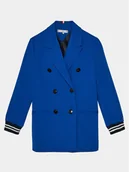 Płaszcze damskie - Tommy Hilfiger Płaszcz przejściowy Knitted Blazer KG0KG07796 Niebieski Regular Fit - miniaturka - grafika 1