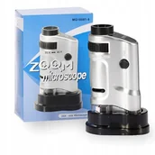 Mikroskopy i lupy - MIKROSKOP KIESZONKOWY PODRĘCZNY Z PODŚWIETLENIEM LED ZOOM 20-40x PREZENT - miniaturka - grafika 1