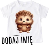 Koszulki dla dziewczynek - Koszulka z jeżem - dodaj imię - miniaturka - grafika 1