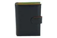 Portfele - Pojemny kolorowy portfel damski skórzany - Czarny - miniaturka - grafika 1