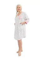 Bielizna nocna - KOSZULA NOCNA DAMSKA M RÓŻOWA DŁUGI RĘKAW LUŹNA BAWEŁNIANA ORNAMENT LATO - miniaturka - grafika 1