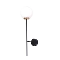 Lampy ścienne - Kaja Oświetlenie Elegancki czarno-złoty kinkiet z białym kloszem K-4916 ISLA K-4916 - miniaturka - grafika 1