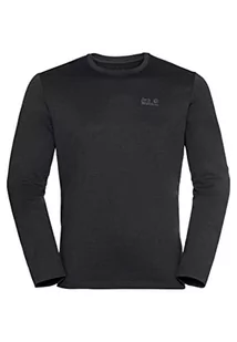 Jack Wolfskin Męski T-shirt Sky Thermal, czarny, M - Koszulki męskie - miniaturka - grafika 1