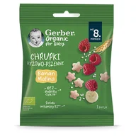 Przekąski dla dzieci - Gerber Organic Chrupki ryżowo-pszenne, banan, malina, po 8 miesiącu, 7 g - miniaturka - grafika 1