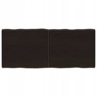 Blaty meblowe i parapety okienne - Blat ciemnobrązowy 140x60x(2-4) cm drewno z naturalną krawędzią - miniaturka - grafika 1
