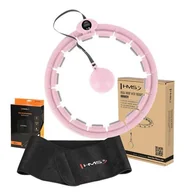 Pozostały sprzęt i akcesoria do ćwiczeń - ZESTAW HULA HOP HHW09 PINK Z PIŁKĄ GRAWITACYJNĄ I LICZNIKIEM HMS + PAS BR163 BLACK - miniaturka - grafika 1