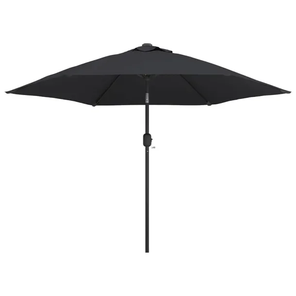 Parasol ogrodowy LED z ochroną UV, 18 LED, stalowy słup, 300x225 cm, czar