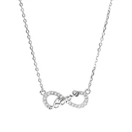 Naszyjniki - Srebrny naszyjnik 925 celebrytka Love nieskończone - miniaturka - grafika 1