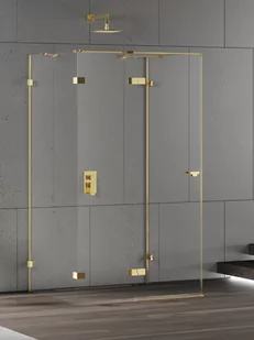 New Trendy Złota przyścienna kabina prysznicowa lewa 100x90 EXK-4806 Eventa Gold Shine - Kabiny prysznicowe - miniaturka - grafika 1