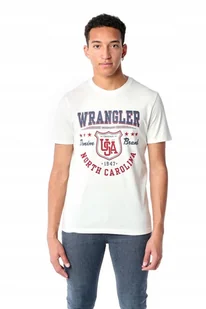 WRANGLER SS AMERICANA TEE OFF WHITE W7M8D3737 S - Koszulki męskie - miniaturka - grafika 1
