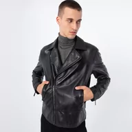 Kurtki męskie - Męska ramoneska skórzana klasyczna - miniaturka - grafika 1