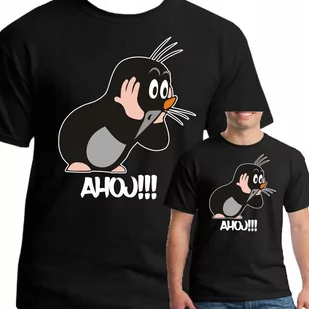 Koszulka Krecik Rumcajs Sąsiedzi M 0450 Czarna - Koszulki męskie - miniaturka - grafika 1