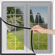 Moskitiery - Moskitiera magnetyczna, regulowana, 140 x 160 cm, biała rama, szara moskitiera - miniaturka - grafika 1