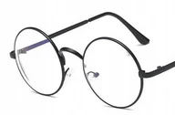 Okulary korekcyjne, oprawki, szkła - OKULARY KOREKCYJNE okrągłe metal czarne -3.5 - miniaturka - grafika 1