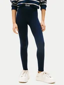 Legginsy - Tommy Hilfiger Legginsy KG0KG08628 Granatowy Slim Fit - miniaturka - grafika 1