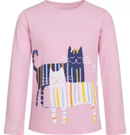 Bluzki dla dziewczynek - T-shirt z długim rękawem dla dziewczynki, z kotami kreskowymi, różowy, 9-13 lat - miniaturka - grafika 1