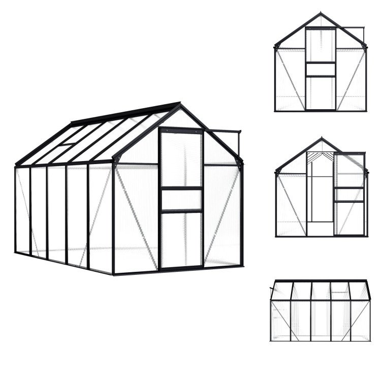 vidaXL Szklarnia aluminiowa antracytowa 5,89 m² - Szklarnie