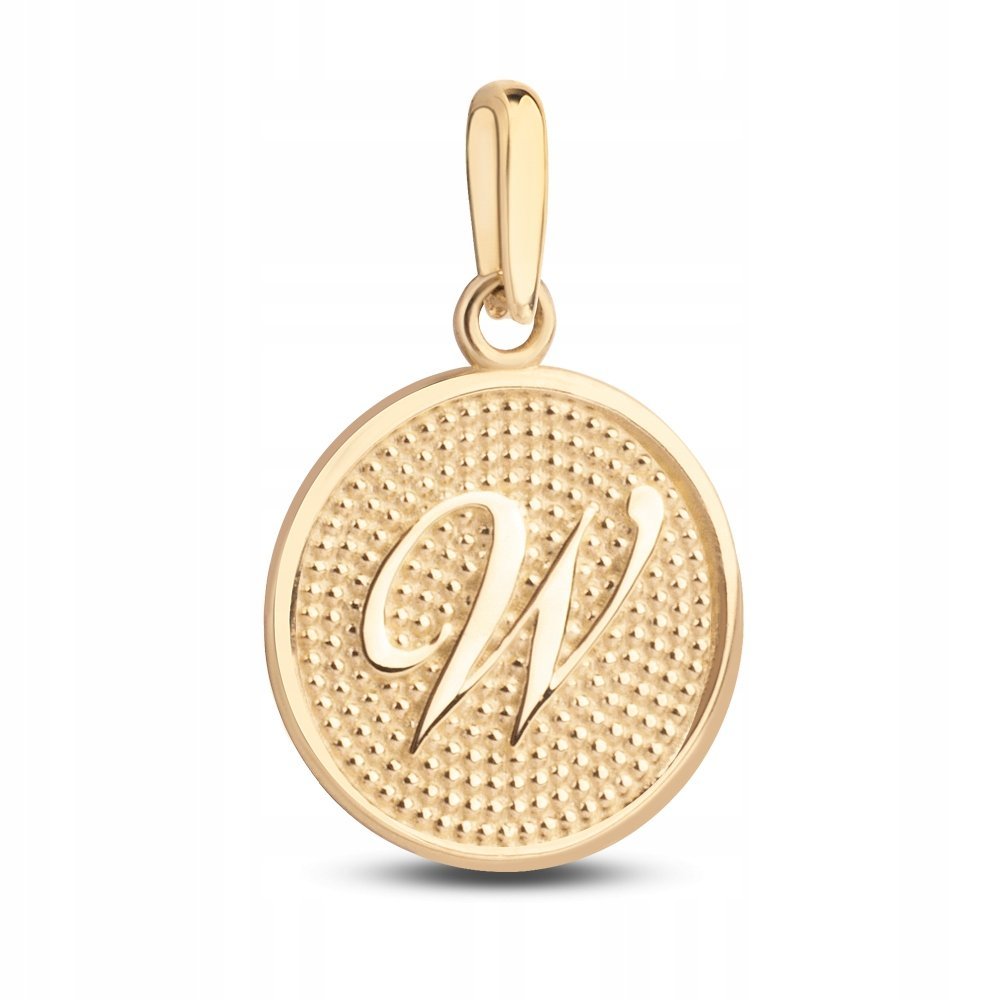 ZŁOTA WYJĄTKOWA ZAWIESZKA MEDALIK LITERKA W 585