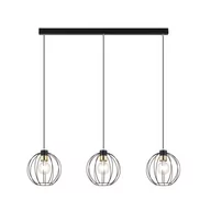 Lampy sufitowe - Gino lampa wisząca 3-punktowa czarna/złota 1222/3 - miniaturka - grafika 1