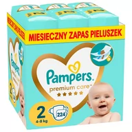 Pieluchy - Pampers Pieluchy Premium Care 4-8kg, rozmiar 2-MINI, 224szt - miniaturka - grafika 1